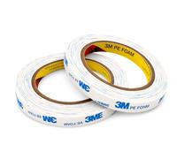 3M Ruban adhésif double face 1600T extra fort en mousse PE 12 mm x 5 m | 2 rouleaux | Ruban de montage imperméable pour intérieur et extérieur | Pour fixation d'objets et de tableaux (2, 12 mm x 5 m)
