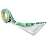 3M Ruban adhésif double face avec support en papier non tissé 410M, blanc, 9 mm x 33 m, 0,13 mm x1 morceau