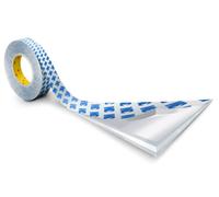 3M Ruban adhésif double face avec support en papier non tissé 90775, blanc, 38 mm x 50 m, 0,08 mm x1 morceau