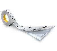 3M Ruban adhésif double face avec support en papier non tissé 9086, blanc, 50 mm x 50 m, 0,19 mm x1 morceau