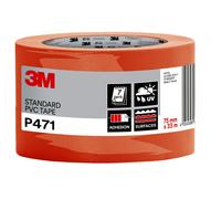 3M ruban adhésif en PVC souple P471 F, orange, 76 mm x 33 m, 0,13 mm x1 morceau