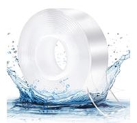 3M Ruban Adhésif Nano Réutilisable Extra Fort, 2MM Transparent Lavable Nano Tape, Antidérapant Double-Face Gel, Amovible Traceless Bande Antidérapant pour Les Tapis, Murs Maison ou Bureau