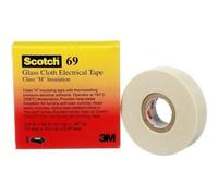 3m - Ruban Adhésif Toilé Scotch 69 , Blanc, Toile De Verre, 19mm X 3 4,4 N/cm ( Prix Pour 1 )