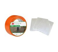3M Ruban adhésif vinyle 764 usage général, orange, 50 mm x 33 m & NESPOLI 3 bâches de protection (3x20m²)