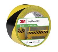 3M Ruban adhésif vinyle 766 hachuré noir/jaune, 50 mm x 33 m