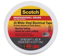 3M Ruban isolant Scotch 35 SCOTCH35-19X20WH 19 mm x 20 m Blanc - Résine caoutchouc