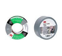 3M Ruban toilé ultrarésistant DT11, Noir, 48 mm x 55 m, 0.28 mm, emballé individuellement & 1900 Ruban adhésif économique Gris Argenté Ruban adhésif, 50 mm x 50 m, 1 x rouleau de ruban adhésif