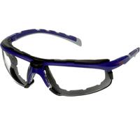 Lunettes de protection 3M Solus 2000, branches bleues/grises, monture en mousse, traitement antibuée Scotchgard (K&N), écran incolore, angle réglable, S2001SGAF-BGR-F-EU x20 morceau