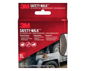 3M Safety-Walk Ruban antidérapant 610B-R1X180, Multi-usages, Intérieur et Extérieur, Noir, 25,4 mm x 4,57 m, 1 rouleau/paquet