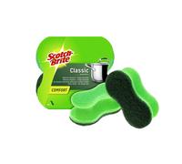 3M Scotch-Brite Classic Eponge de nettoyage confort extra forte CLCNS2, vert/vert, 2 pièces x24 morceau