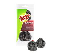 3M Scotch-Brite Spirale en acier inoxydable IS3, petite, abrasive, pour surfaces non sensibles, couleur : argent, paquet de 3 x12 morceau