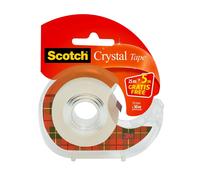 3M Scotch Crystal ruban adhésif 1 rouleau 19 mm x 25 m + 5 m GRATUIT + dévidoir manuel x12 morceau