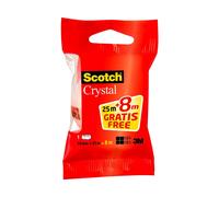 3M Scotch Crystal ruban adhésif 1 rouleau 19 mm x 25 m + 8 m GRATUIT x24 morceau