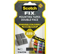 3M Scotch-Fix Carrés de montage détachables 108-ST64-P, 12,7 mm x 12,7 mm, 64 carrés/paquets, Tient jusqu'à 225 g par carré x1 morceau