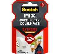 3M Scotch-Fix Extreme Ruban de montage intérieur PGS05-1918-P, 19 mm x 1,8 m, Tient jusqu'à 12 kg, 1 kg/15 cm x1 morceau