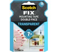 3M Scotch-Fix Ruban de montage transparent 4910C-1950-P, 19 mm x 5 m, Tient jusqu'à 7 kg, 1 kg/20 cm x1 morceau