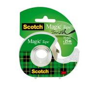3M Scotch Magic ruban adhésif 1 rouleau 19 mm x 25 m + dévidoir manuel x12 morceau