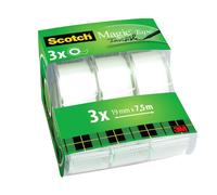 3M Scotch Magic ruban adhésif Caddy Pack, 3 rouleaux en dévidoir manuel 19 mm x 7,5 m x48 morceau