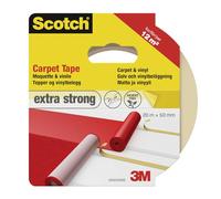 3M Scotch Ruban Adhésif Double Face pour Moquette Extra-fort 50 mm x 20 m 1 Rouleau