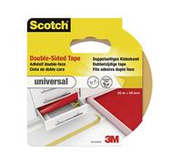 3M Scotch Ruban Adhésif Universel Double Face 50 mm x 20 m 1 Rouleau