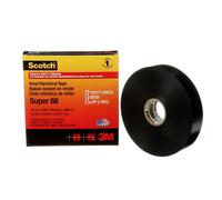 3M Scotch Super 88 Vinyl ruban électrique isolant, noir 19 mm x 20 m, 0,22 mm x12 morceau