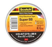 3M Scotch Super 88 Vinyl ruban électrique isolant, noir, 19 mm x 6 m, 0,22 mm x10 morceau