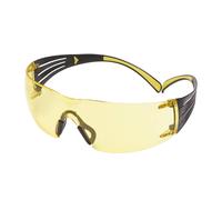 Lunettes de protection 3M SecureFit 400, branches noires/vertes, traitement anti-rayures/anti-buée, écran jaune, SF403AS/AF-EU x20 morceau