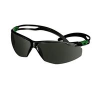 3M SecureFit 500 Lunettes de sécurité, monture verte/noire, antirayure+ (K), optique grise IR 3.0, SF530ASP-GRN-EU