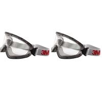 3M série 2890 - Lunettes de sécurité incolores avec monture grise - Protection contre particules et projections nocives - 1 pièce - Transparent/Gris (Lot de 2)