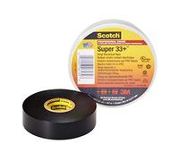 3M Super 33+ Ruban Scotch Super Électrique, Vinyle, 19 mm x 20 m, Noir | Qualité professionnelle, Noir, 1 Rouleau