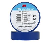 3M Temflex 165 Ruban isolant électrique en vinyle, bleu, 19 mm x 25 m, 0,15 mm x100 morceau