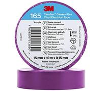 3M Temflex 165 Vinyle ruban électrique isolant, Purple, 15 mm x 10 m, 0,15 mm x100 morceau
