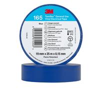 3M Temflex 165 Ruban isolant électrique en vinyle, bleu, 19 mm x 25 m, 0,15 mm x100 morceau
