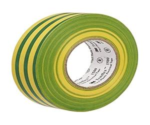 3M Temflex TGG1925 TEMFLEX150019X25GY Temflex 1500 Ruban isolant électrique en vinyle Jaune/vert 19 mm x 25 m 0,15 mm