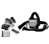 3M TR-315E+ Kit de démarrage Versaflo avec unité de soufflerie TR-302+ (soufflerie, couvercle de filtre), 1x filtre P TR-3712E, 10x préfiltres TR-3600, ceinture standard, batterie lithium-ion de 8 heu