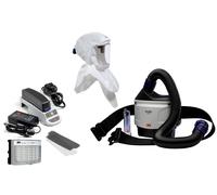 3M TR-315E+ Kit de démarrage Versaflo y compris TR-302E, accessoires et cagoule légère 3M Versaflo Premium S657 Kit de démarrage y compris support de tête et bavette intérieure, matériau : Web 24 x1 m