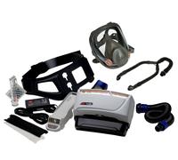 3M TR-619+ Kit de démarrage Versaflo comprenant le TR-602E, les accessoires, le flexible d'air 3M Versaflo BT-63 version légère et le corps de masque complet 3M 6800M Élastomère thermoplastique/polypr