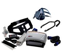 3M TR-619+ Kit de démarrage Versaflo comprenant le TR-602E, les accessoires, le tuyau d'air 3M Versaflo BT-63 version légère et le demi-masque 3M 7503L en silicone / polyester thermoplastique taille L