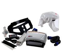 3M TR-619+ Kit de démarrage Versaflo comprenant TR-602E, accessoires et cagoule légère jetable 3M Versaflo S133L, avec support de tête intégré, blanc, matériau textile universel, taille M/L Matériau :