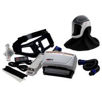 3M TR-619+ Kit de démarrage Versaflo comprenant TR-602E, accessoires et casque de protection 3M Versaflo M406 avec couvre-cou et épaules résistants et visière en polycarbonate, transparent x1 morceau