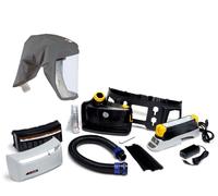 3M TR-819E IS Kit de démarrage Versaflo protection antidéflagrante, y compris TR-802E, accessoires et cagoule légère jetable 3M Versaflo S333SG avec support de tête intégré, gris, matériau robuste, ne