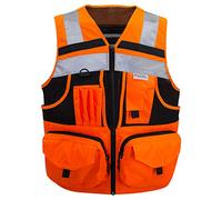 3M Veste de sécurité réfléchissante haute visibilité Orange tricotée avec 10 poches pour homme et femme Taille XL