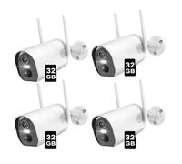 3MP 2K Outdoor RADIO WLAN WIFI IP CAMERA EXTERIEUR Set CAMERA DE SURVEILLANCE PIR avec carte mémoire 32GB 4PCS