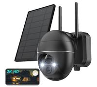 3MP Solar caméra de surveillance extérieure Wi-Fi 360° PTZ caméra extérieure avec panneau solaire sans fil vision nocturne couleur détection PIR sirène/alarme lumière blanche