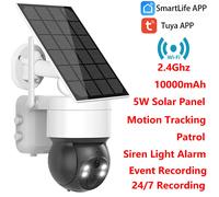 3MP Tuya SmartLife batterie solaire alimenté WiFi Surveillance extérieure sécurité PIR détection humaine PTZ suivi de mouvement caméra de vidéosurveillance WiFi Solar Cam128G