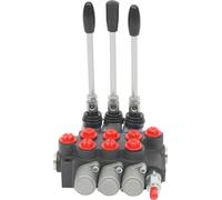 3P40 - Distributeur hydraulique - 3 voies - Avec clapet anti-retour - Avec capuchons anti-poussière - Pour pompe, vérin et moteur