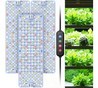 3Pack Lampes de Croissance à Spectre Complet pour Plantes d’Intérieur, Panneaux LED 40W avec Daisy-Chain, Minuterie Automatique 4/8/12H, 576 LEDs, Lumière Type Soleil pour la Culture en Intérieur
