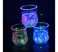 3pcs 200ml Gobelet Lumineux Clignotants LED Verres à Boire Changeant de Couleur Verre à Eau Automatique Verre à Vin pour Discothèque Bar Clubbing Whisky Verre à Bière Cadeau de Noël Anniversaire