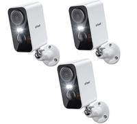 3PCS 2K Caméra Surveillance Exterieure WiFi sans Fil Camera Batterie Vision Nocturne Couleur PIR Détection Audio IP65