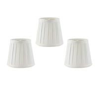 3PCS Abat-Jour de Lustre, E14 Clip sur Couverture de Lampe en Tissu 12x11x8cm/4.7x4.3x3.1in Bougie Petit Abat-Jour pour Mur, Plafond, Table et Lampadaire